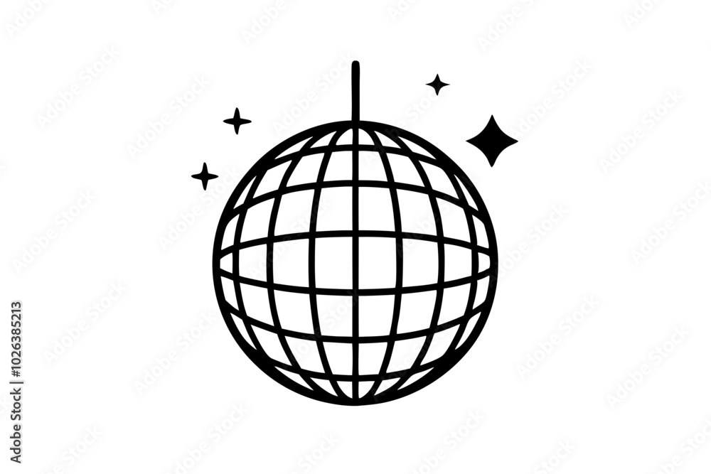 Disco ball icon, Disco ball with stars icon vector
Disco ball icon, Disco ball with stars icon vector