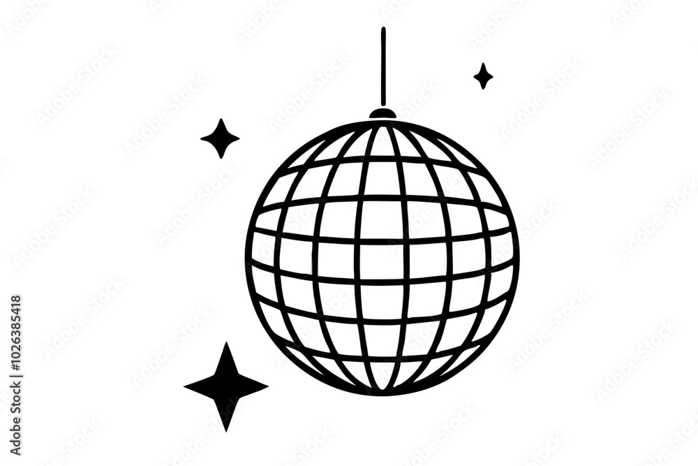 Disco ball icon, Disco ball with stars icon vector
Disco ball icon, Disco ball with stars icon vector