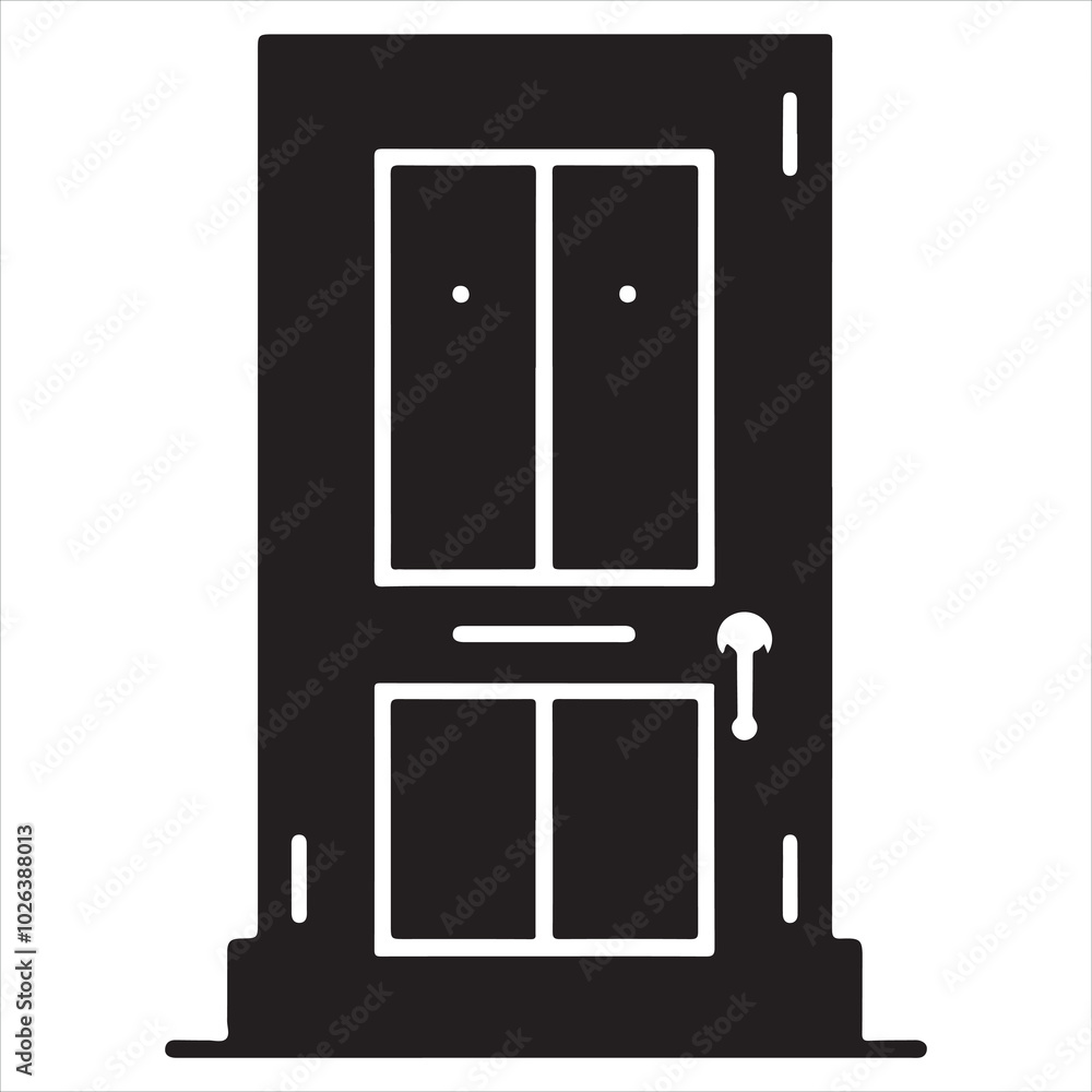 Door silhouette on white background Door silhouette on white background