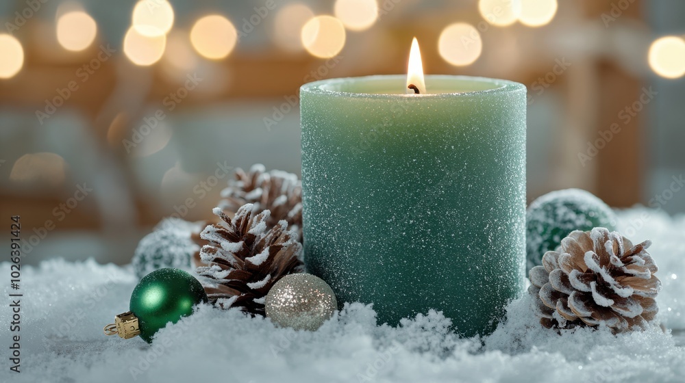 The Candle in Winter Setting. The Candle in Winter Setting.