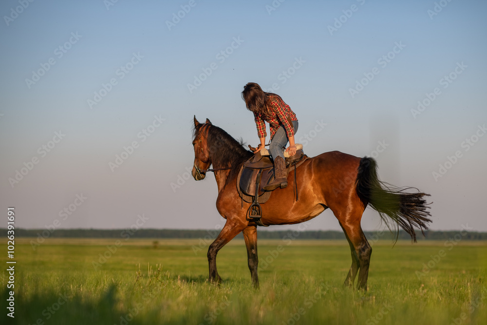 Portrait of a young beautiful dark-haired girl with a horse outdoors. Portrait of a young beautiful dark-haired girl with a horse outdoors.