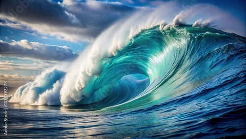 Wave crashing in ocean with high definition clarity