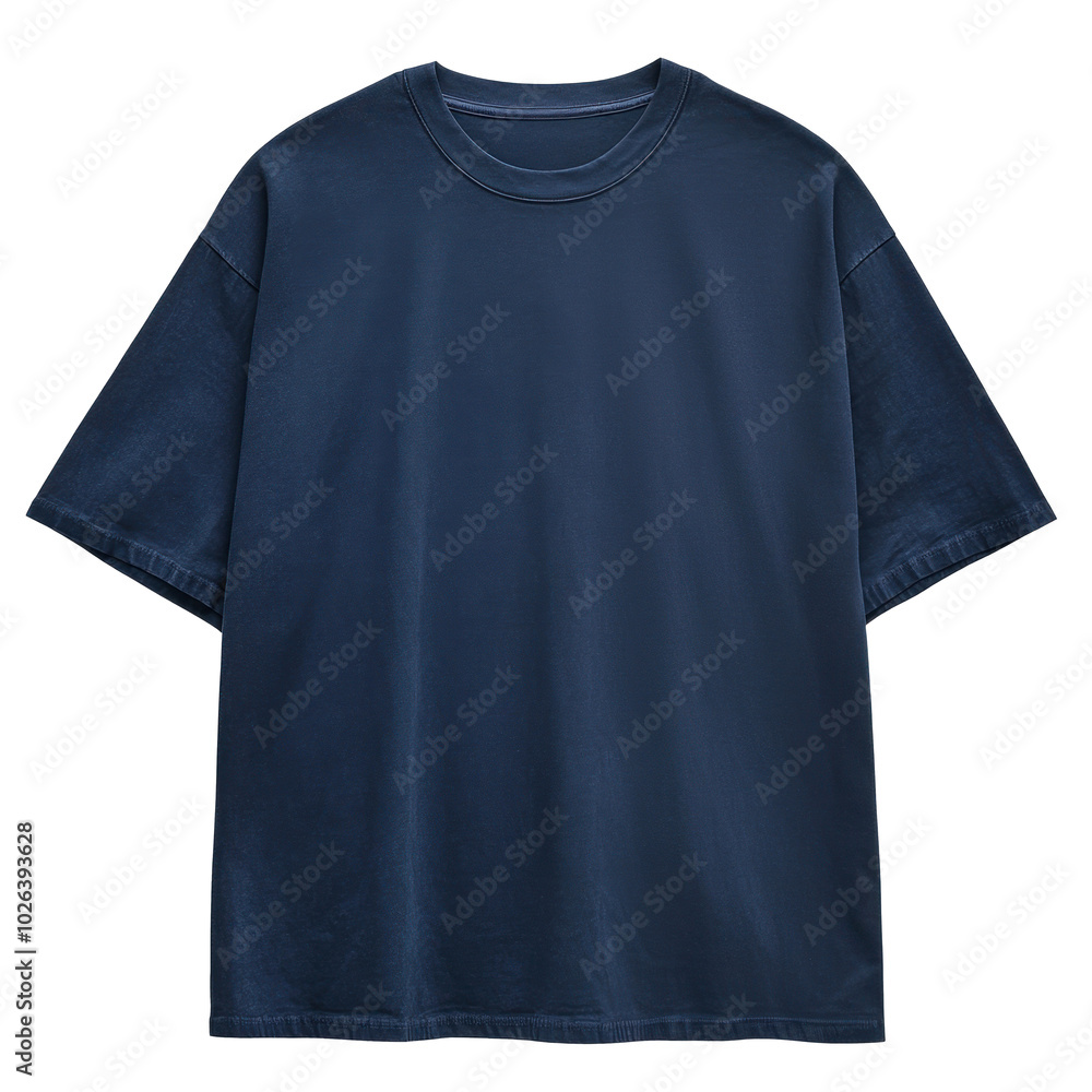 PNG Oversized Washed Dark Blue Blank Heavyweight Cotton T-shirt Mockup Isolated On Transparent Background PNG Oversized Washed Dark Blue Blank Heavyweight Cotton T-shirt Mockup Isolated On Transparent Background
