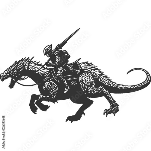 Chasing Power Vintage Illustration Vector