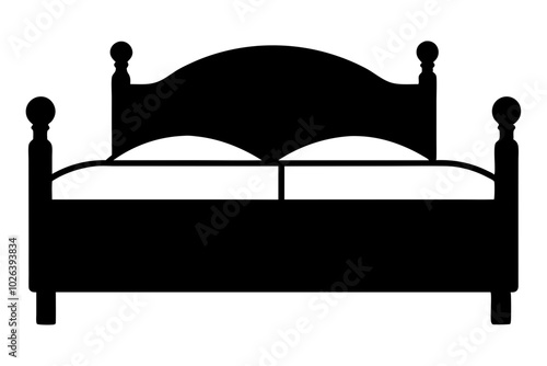 Bed vector silhouette | vector silhouette illustration on white background