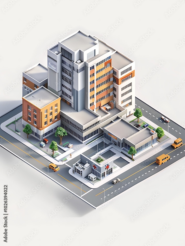 3d hospital building 3d hospital building