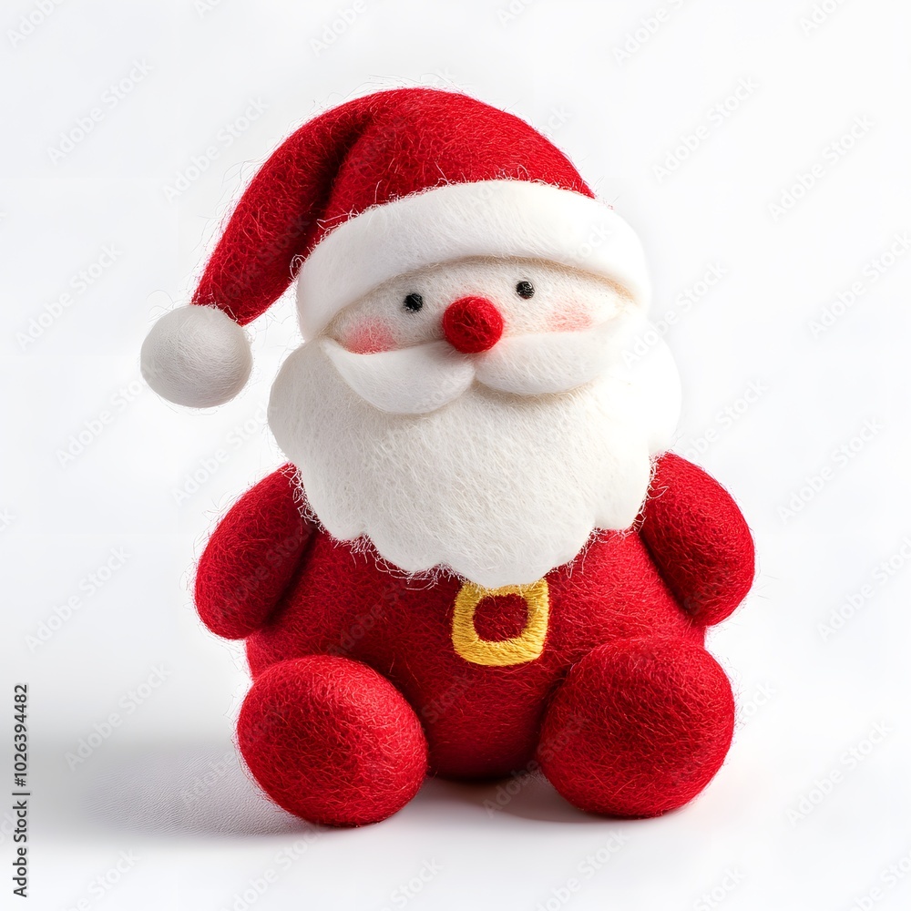 Cute felt santa claus figurine with red suit and white beard for festive decor Cute felt santa claus figurine with red suit and white beard for festive decor