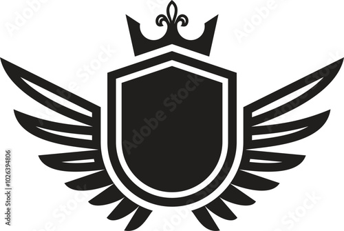 Crown shield with wings