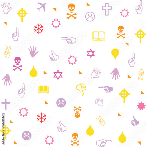 Wallpaper Mural Different line style icons seamless pattern. Torontodigital.ca