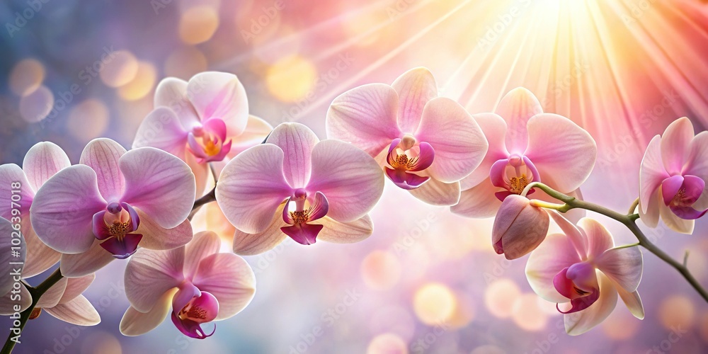 Orchid petals with sunlight in the background Panoramic Orchid petals with sunlight in the background Panoramic