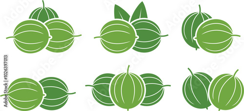 Monk fruit logo. Isolated monk fruit on white background