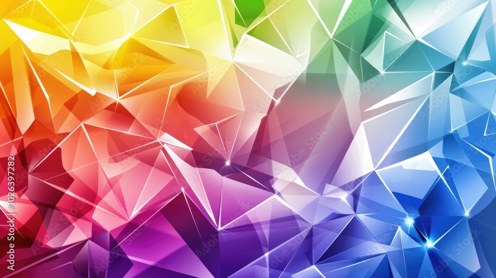 Abstract polygonal background with a burst of colorful facets Abstract polygonal background with a burst of colorful facets