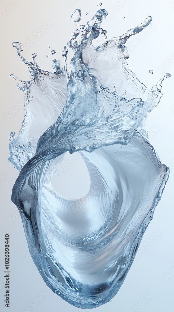 Dynamic Splash of Water on White Background for Modern Advertising Dynamic Splash of Water on White Background for Modern Advertising