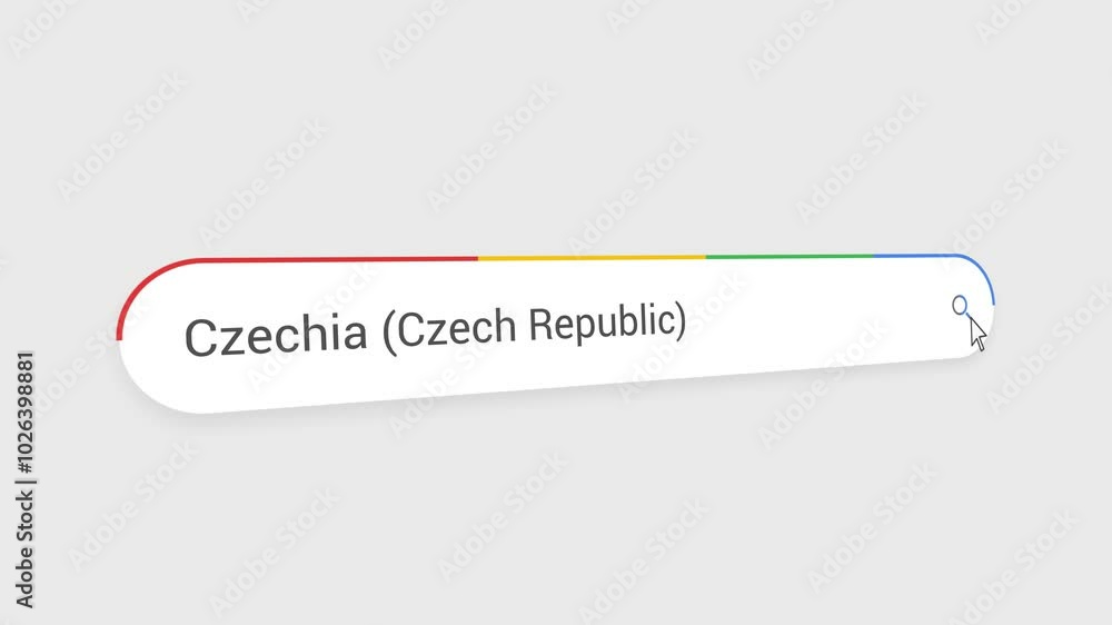 Typing Czechia (Czech Republic) in Search Bar Animation | Close-Up Search Engine Interface | Web Search for Czechia (Czech Republic) | Internet Browsing, Technology, and Digital Marketing Typing Czechia (Czech Republic) in Search Bar Animation | Close-Up Search Engine Interface | Web Search for Czechia (Czech Republic) | Internet Browsing, Technology, and Digital Marketing