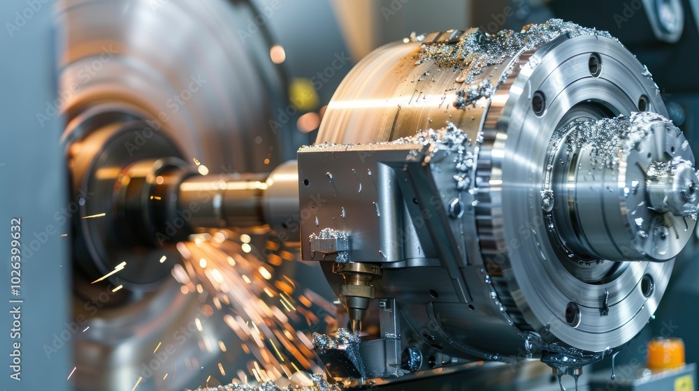 Advanced CNC machine cutting metal with precision Advanced CNC machine cutting metal with precision