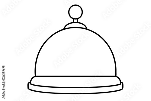 Bell on reception for the hotel and hospital vector silhouette | vector silhouette illustration on white background