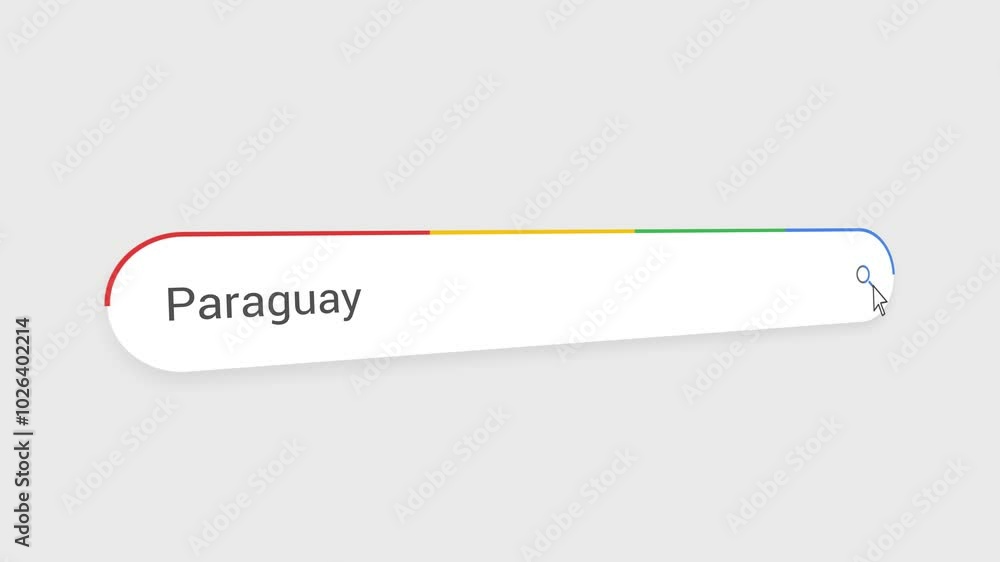 Typing Paraguay in Search Bar Animation | Close-Up Search Engine Interface | Web Search for Paraguay | Internet Browsing, Technology, and Digital Marketing Animation Video Typing Paraguay in Search Bar Animation | Close-Up Search Engine Interface | Web Search for Paraguay | Internet Browsing, Technology, and Digital Marketing Animation Video