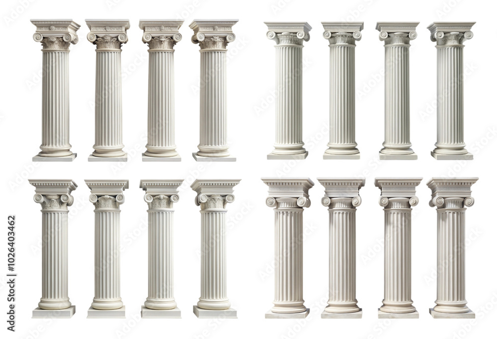 set of white classic columns png set of white classic columns png