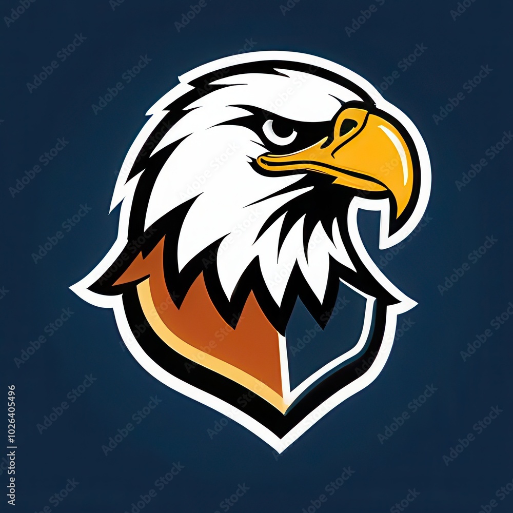Fototapeta premium Dynamic high school mascot eagle graphic, ideal for use in school branding, merchandise, or team identity visuals