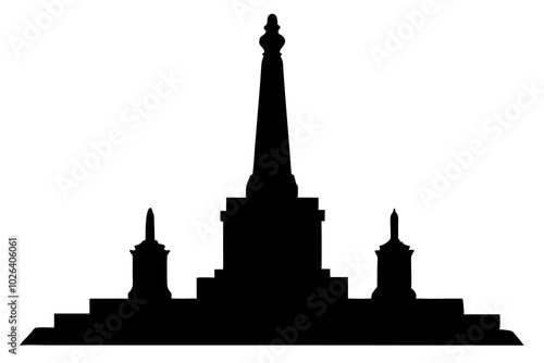 Monument Silhouettes vector | vector silhouette illustration on white background