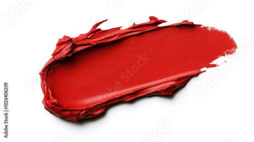 Wallpaper Mural Close-up of a red lipstick smear on a white background showcasing creamy texture and vibrant color. Torontodigital.ca