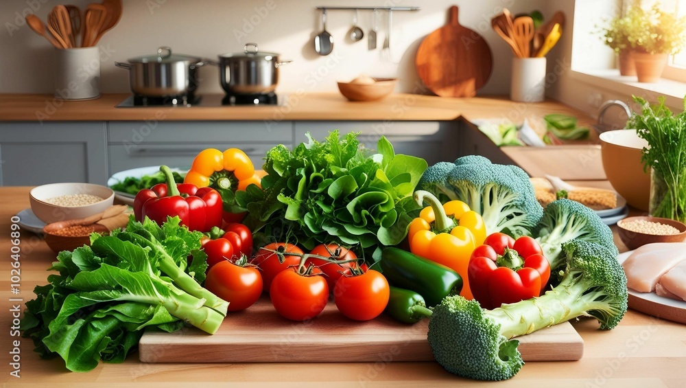 Healthy meal preparation with a variety of malty fresh vegetable on clean table in the fresh bowl. Healthy meal preparation with a variety of malty fresh vegetable on clean table in the fresh bowl.