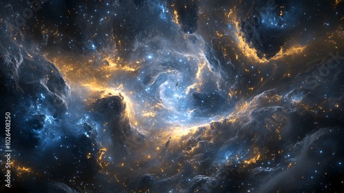 Being surrounded by glowing stars in a cradle-like nebula with swirling galaxies and cosmic energy