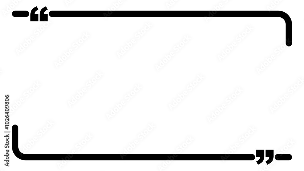 Fototapeta premium Quote Frame Template, Quote Box Frame Design Elements with Border and Quotation Marks for Quotes and Text Banners. Vector Illustration