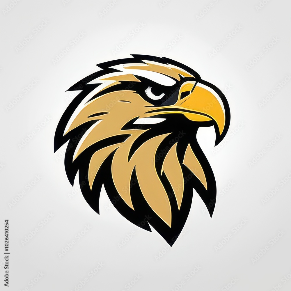 Obraz premium Bold illustration of a high school mascot eagle in an aggressive pose, perfect for sports teams, school logos, and digital branding projects