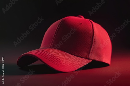 Wallpaper Mural A single red baseball cap sits on a flat surface, perfect for use in still life compositions or as a prop in editorial and commercial settings Torontodigital.ca
