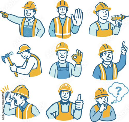 A Set of Construction Worker Communication Gestures with Hammer and Drill
