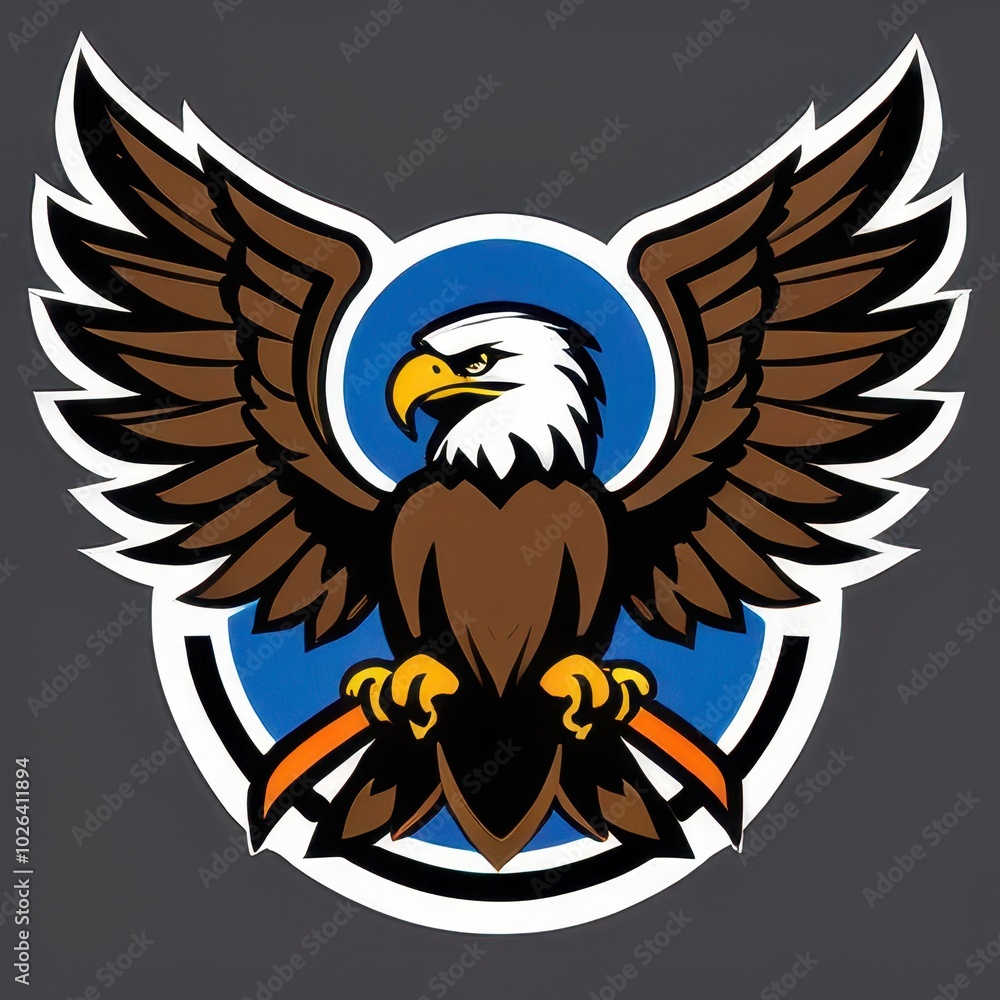 Bold illustration of a high school mascot eagle in an aggressive pose, perfect for sports teams, school logos, and digital branding projects Bold illustration of a high school mascot eagle in an aggressive pose, perfect for sports teams, school logos, and digital branding projects