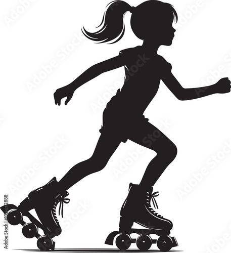 Roller skating Silhouette illustration isolated on a white background