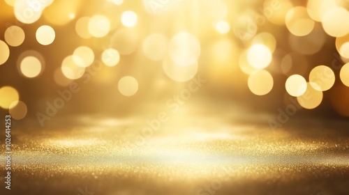 A shimmering gold bokeh background, perfect for creating an elegant, glamorous atmosphere for awards and celebrations.