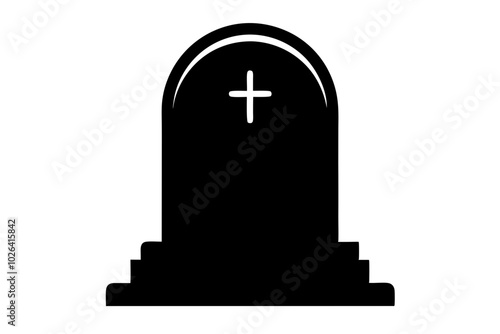 Tombstone vector silhouette | vector silhouette illustration on white background