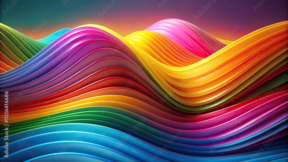Obraz premium Colorful wave shapes on gradient background