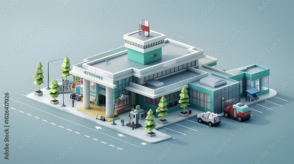 3d hospital building 3d hospital building