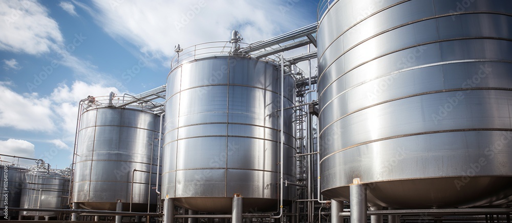 Industrial Storage Tanks Under a Blue Sky Industrial Storage Tanks Under a Blue Sky