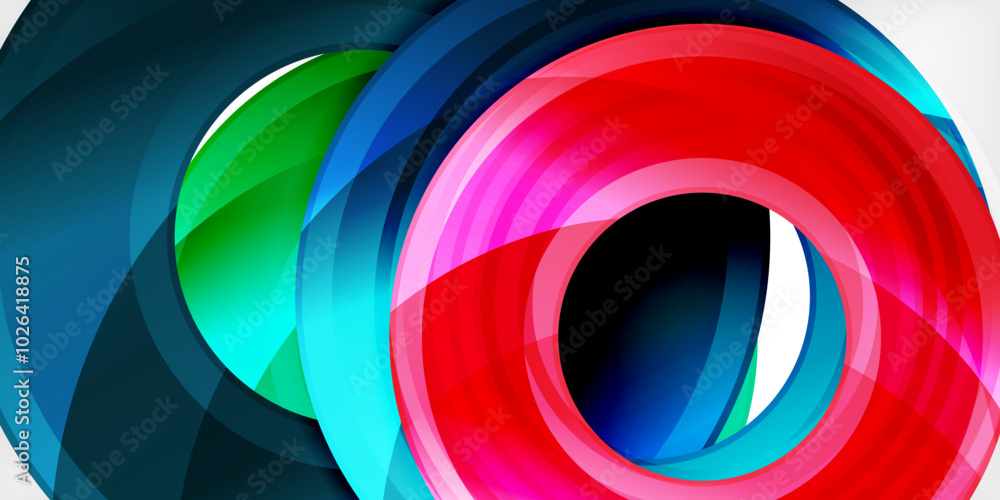 Bright colorful circles with light effects. Abstract background Bright colorful circles with light effects. Abstract background