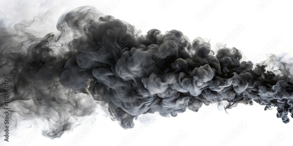 Panoramic abstract black smoke on white background Panoramic abstract black smoke on white background