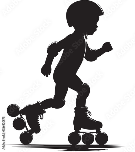 Roller skating Silhouette illustration isolated on a white background