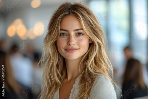 Beautiful Blonde Woman Smiling Portrait