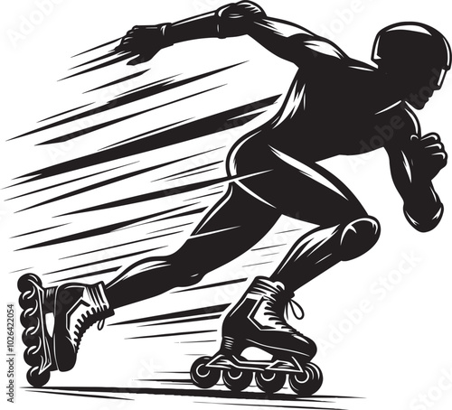 Roller skating Silhouette illustration isolated on a white background
