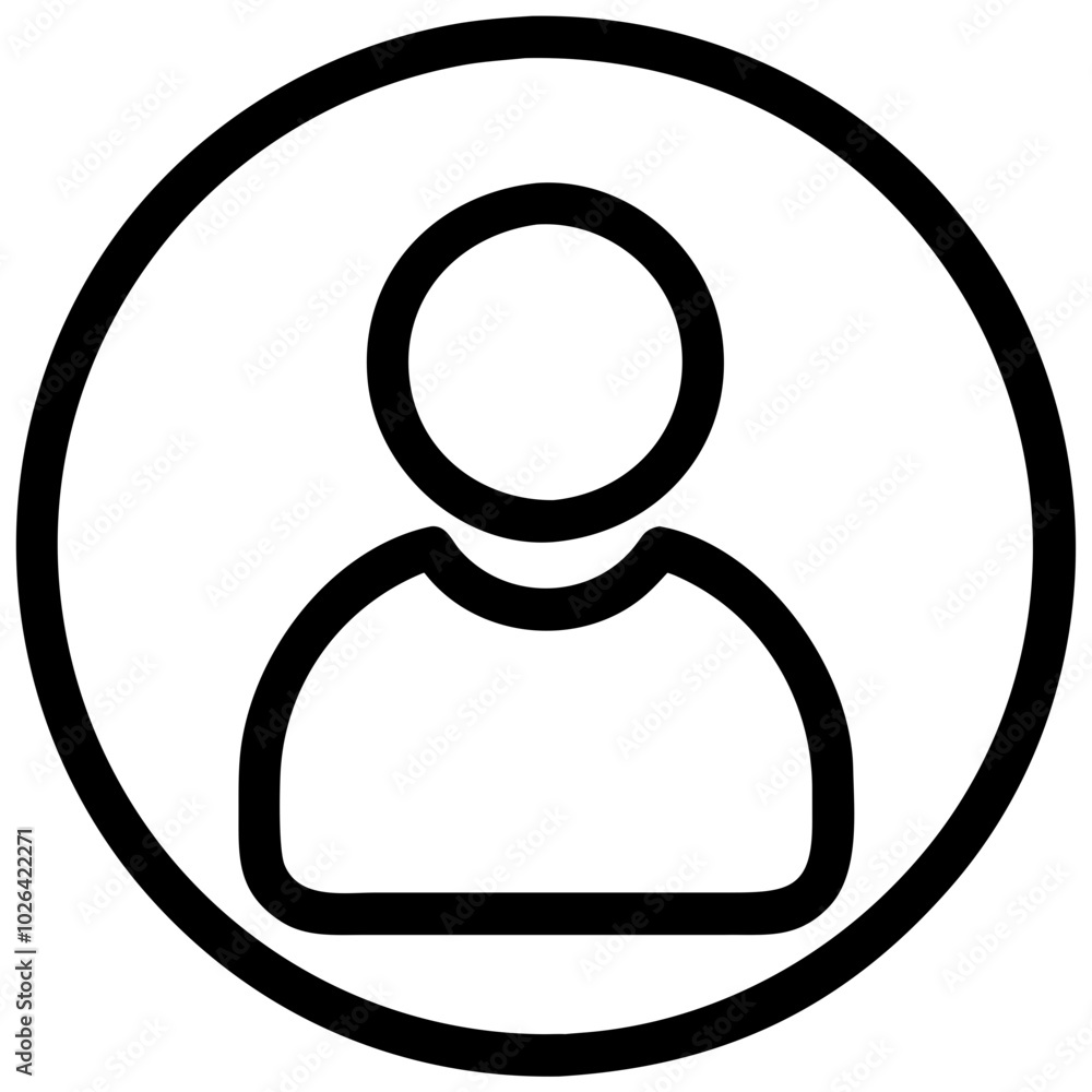 User profile icon in circle for website and mobile application interface User profile icon in circle for website and mobile application interface