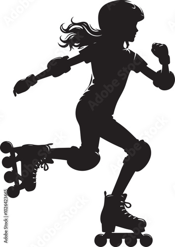 Roller skating Silhouette illustration isolated on a white background