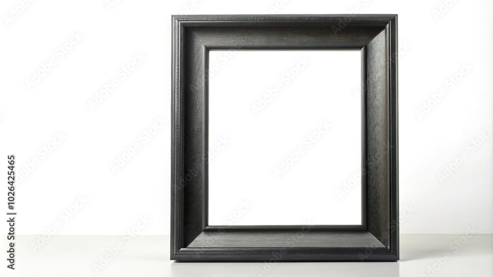 Panoramic black wall picture frame on white background vertical shape Panoramic black wall picture frame on white background vertical shape