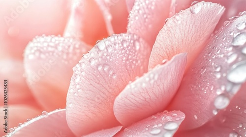 Wallpaper Mural A close-up of a soft pink petal with droplets of dew, showing delicate texture and detail Torontodigital.ca
