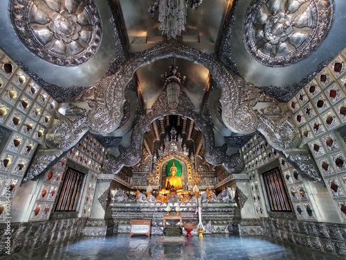 Inside the chapel of Wat Srisuphan (Silver temple) is considered the only one in the world. The material used is aluminum. Mixed Silver and Pure Silver.