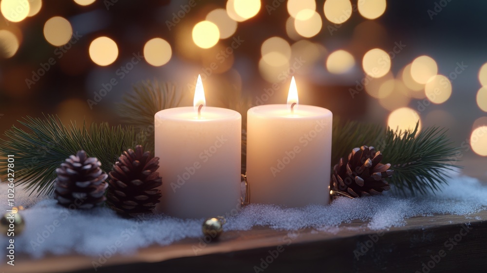 The Candles with Pinecones The Candles with Pinecones