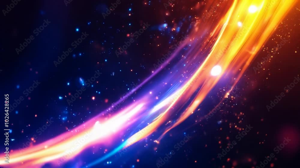 Vibrant abstract background with neon orange and blue rays and colorful glowing lines for impact Vibrant abstract background with neon orange and blue rays and colorful glowing lines for impact